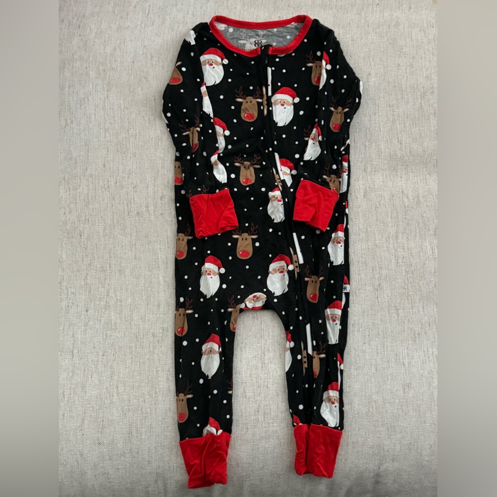 Festive Santa and Reindeer Kids One Piece
